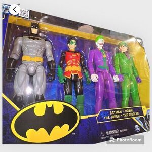 Batman 4-Pack 12-Inch Action Figures, Batman, Robin, The Joker, & The Riddler